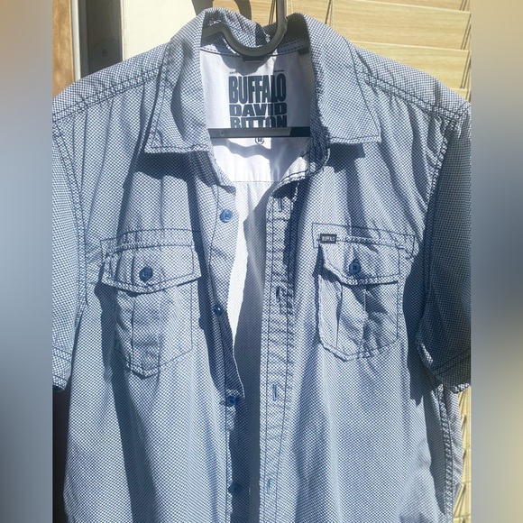 Buffalo David Bitton 100% Cotton Button Down Short Sleeve Shirt - Picture 10 of 12